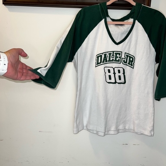 Vintage NASCAR Chase Authentics Dale Jr 88 3/4 Sleeve V-Neck Hoodie Size XL - Picture 7 of 8